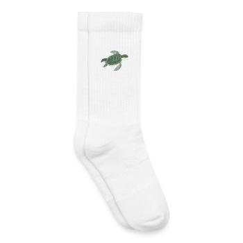 Tortue du cœur : Rivière de la Tranquillité - Chaussettes de tennis bio enfant - blanc - Droite