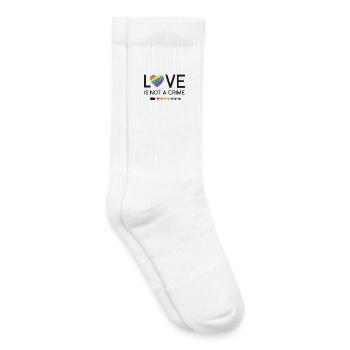 Mois de la fierté LGBT - L’amour n’est pas un crime - Chaussettes de tennis bio enfant - blanc - Droite