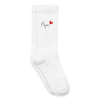 PAPA. FÊTE DES PÈRES. BONNE FÊTE PAPA. BONNE FÊTE. - Chaussettes de tennis bio enfant - blanc - Droite