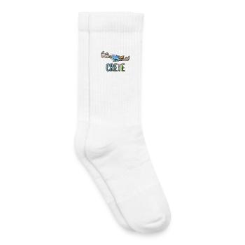 Carte à l’aquarelle Crète - Chaussettes de tennis bio enfant - blanc - Droite