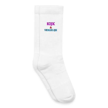 Look & Compare Motivation Print - Kids Tennis Socks - white - Right