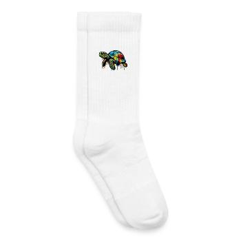 Tortue - Chaussettes de tennis bio enfant - blanc - Droite