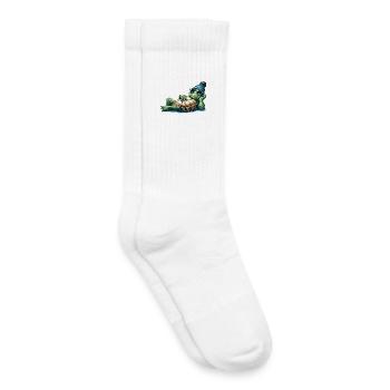 Cadeau Chill Toad Turtle Cool Chill - Chaussettes de tennis bio enfant - blanc - Droite