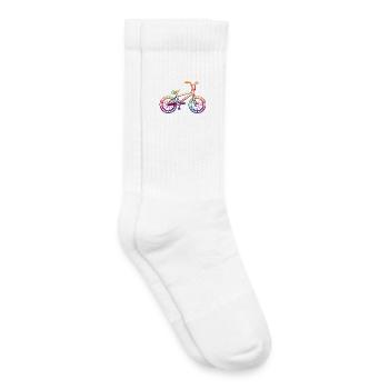 Neon Rainbow BMX Bike - Kids Tennis Socks - white - Right