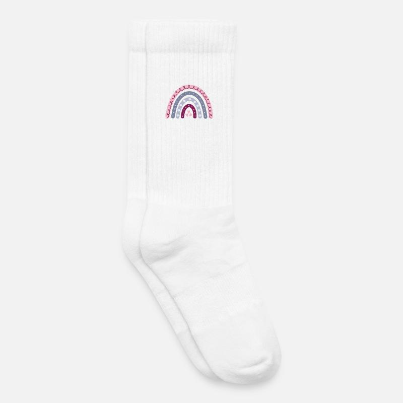 Boho Regenbogen - Kinder Tennissocken - Weiß