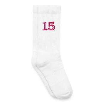 JAHRESTAG. ALLES GUTE ZUM GEBURTSTAG. ALLES GUTE ZUM GEBURTSTAG. - Kinder Tennissocken - Weiß - Rechts