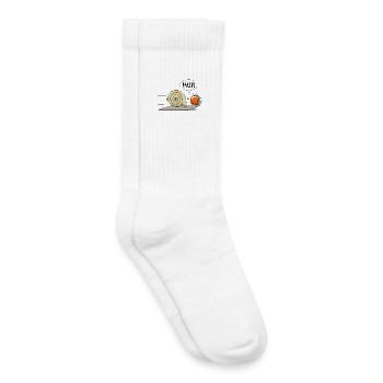 Rennschnecke - jetzt auch in orange - Kinder Tennissocken - Weiß - Rechts