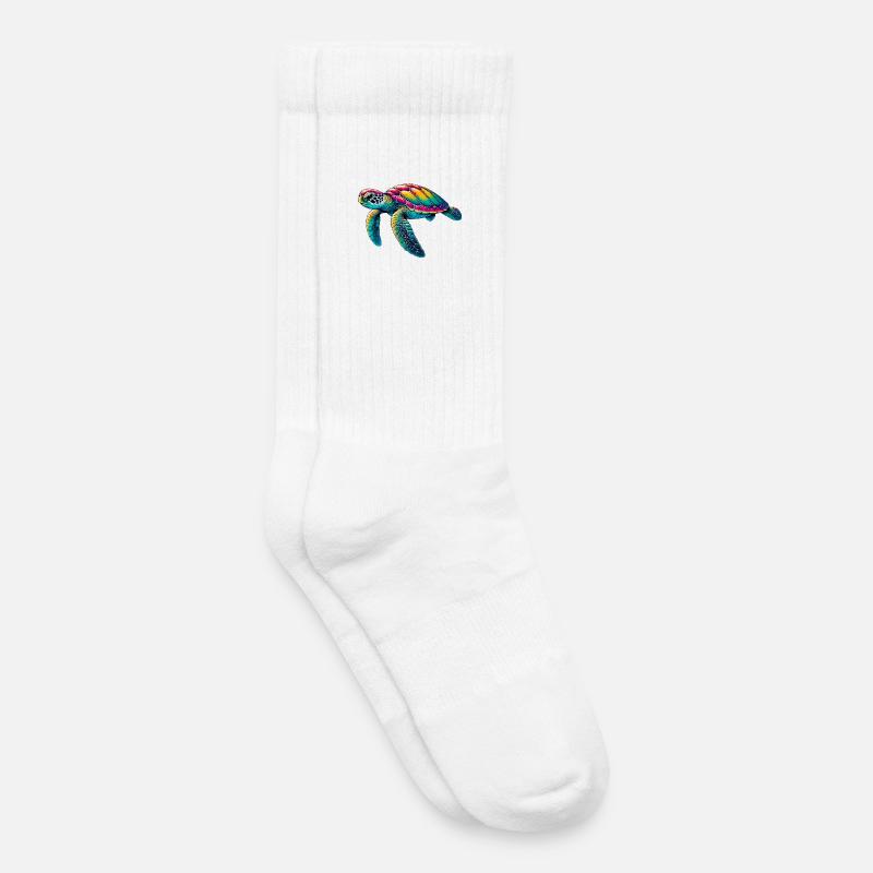 Schildkröte - Kinder Tennissocken - Weiß