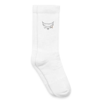 Charivari with silver pendants illustration - Kids Tennis Socks - white - Right