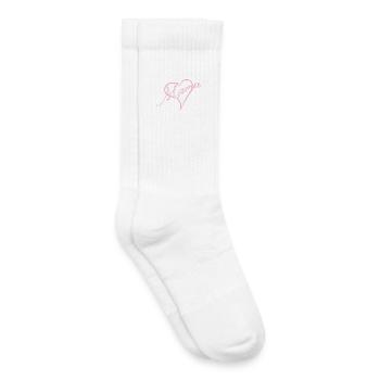 Mama mit Herz Mädchen rosa - Kinder Tennissocken - Weiß - Rechts