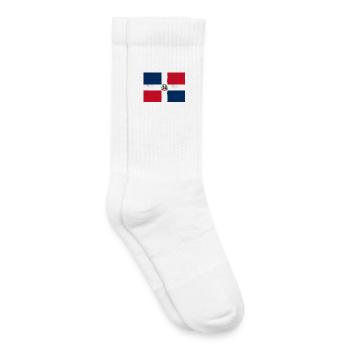 Drapeau de la République dominicaine – Tropical Pride - Chaussettes de tennis bio enfant - blanc - Droite
