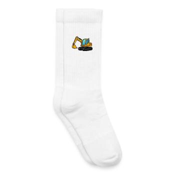 Miniaturbagger Illustration - Kinder Tennissocken - Weiß - Rechts