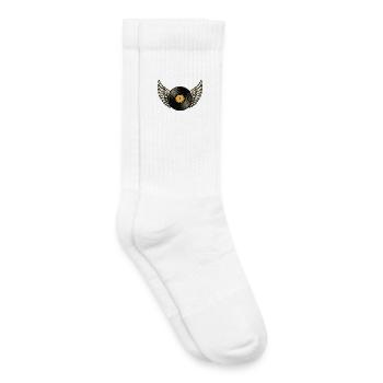 Schallplatte mit Flügel | Vinylover Wings Design - Kinder Tennissocken - Weiß - Rechts