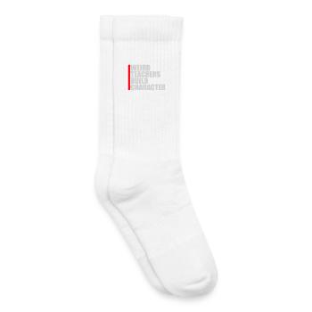Weird Teachers Build Character Lustige Lehrer Logo - Kinder Tennissocken - Weiß - Rechts