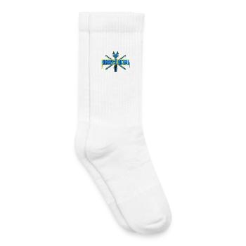 Emblème de guitare Heavy Metal - Chaussettes de tennis bio enfant - blanc - Droite