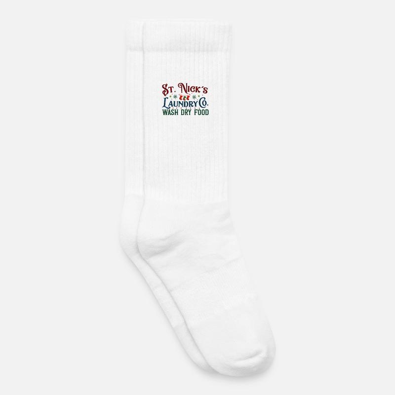 St Nick's Laundry Co. Festive Logo - Kinder Tennissocken - Weiß
