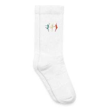 Dance silhouettes in three-color swing - Kids Tennis Socks - white - Right