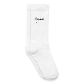 Handball Date Saying Invitation (Black) - Kids Tennis Socks - white - Right