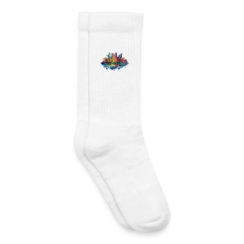 Bunte Skyline Reflektion - Kinder Tennissocken - Weiß - Rechts