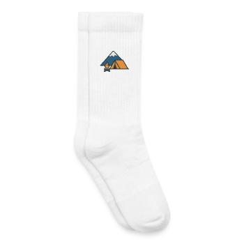Feu de camp de camping en montagne - Chaussettes de tennis bio enfant - blanc - Droite