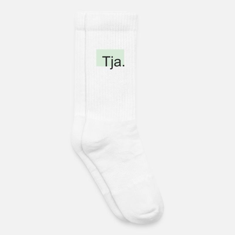 Tja Typografie in Mint - Kinder Tennissocken - Weiß