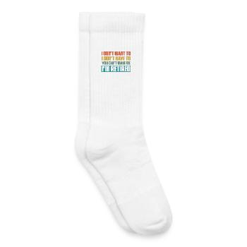 Ich will nicht, ich muss nicht, ich bin im Ruhestand. - Kinder Tennissocken - Weiß - Rechts