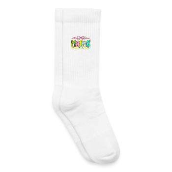Mama Retro Flashy | Style Néon Fête des Mères - Chaussettes de tennis bio enfant - blanc - Droite