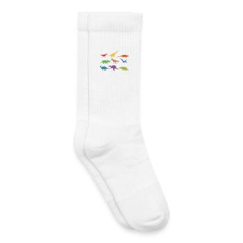 Dinosaurier Dino Regenbogen Geschenk - Kinder Tennissocken - Weiß - Rechts