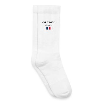Cap d'Agde Frankreich Koordinaten Reise Souvenir - Kinder Tennissocken - Weiß - Rechts