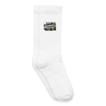 Washington State Mount Rainier Vintage Sticker - Kids Tennis Socks - white - Right