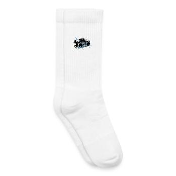 Blue Grunge Splash Boombox - Kids Tennis Socks - white - Right