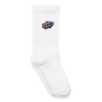 Space Rocket Illustration - Kids Tennis Socks - white - Right