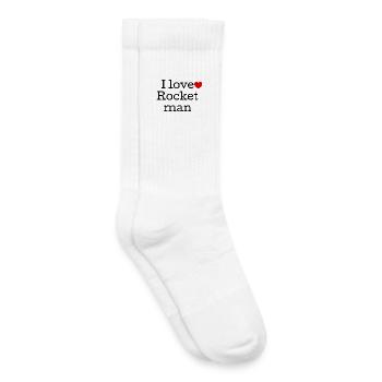 I Love Rock Music Typography - Kids Tennis Socks - white - Right