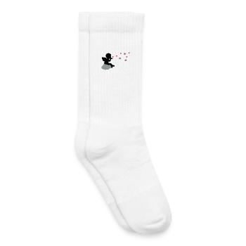 Stilisierter Liebesengel mit Herzen - Kinder Tennissocken - Weiß - Rechts