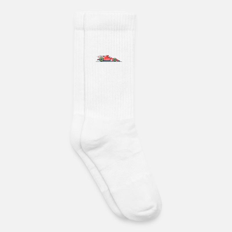 Course de voitures de course - Chaussettes de tennis bio enfant - blanc