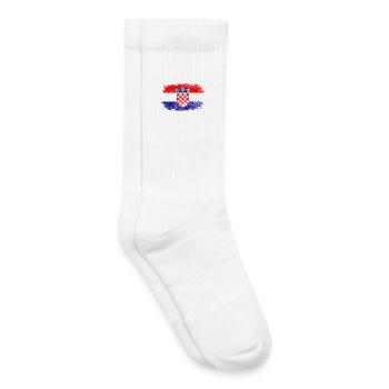 Montage de cartes du blason de Croatie - Chaussettes de tennis bio enfant - blanc - Droite