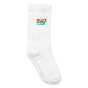Hamburg Skyline Gradient - Kids Tennis Socks - white - Right