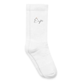 Prinzessin Enja Crown Hemd – Name mit Buchstabe E - Kinder Tennissocken - Weiß - Rechts