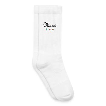 MERCI. MAÎTRESSE. MAÎTRE. MERCI MAÎTRESSE - Chaussettes de tennis bio enfant - blanc - Droite