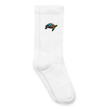 Tortue - Chaussettes de tennis bio enfant - blanc - Droite