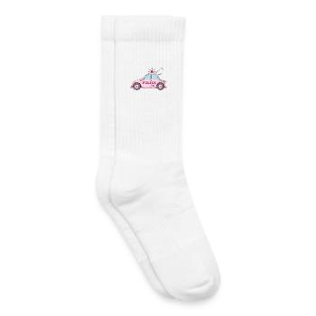 Voiture de Police Police Rose - Chaussettes de tennis bio enfant - blanc - Droite