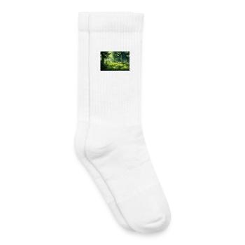 Poster Illustration Paysage de Forêt - Chaussettes de tennis bio enfant - blanc - Droite
