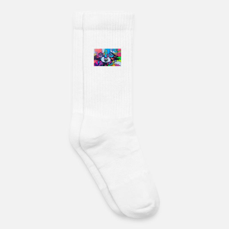 Bunter Waschbär - Kinder Tennissocken - Weiß