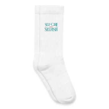 Self Care Isn't Selfish - Kids Tennis Socks - white - Right