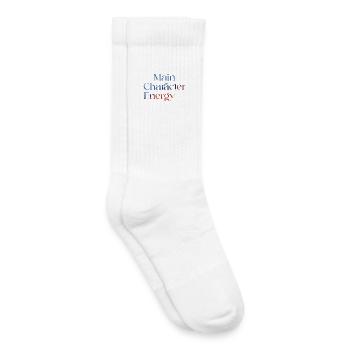 Main Character Energy bunt smilie - Kinder Tennissocken - Weiß - Rechts