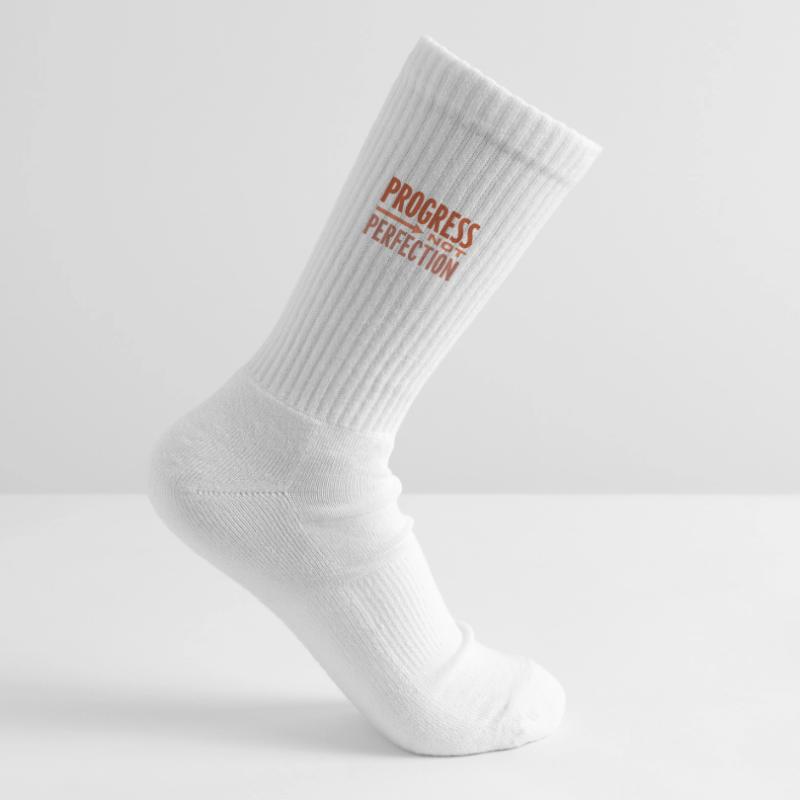 Le progrès, pas la perfection Le progrès compte Chaussettes de tennis bio enfant