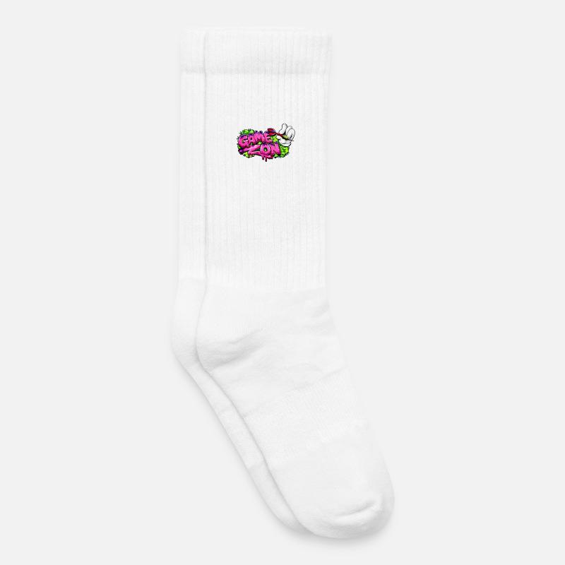 Fléchettes, fléchettes, jeu sur le graffiti - Chaussettes de tennis bio enfant - blanc