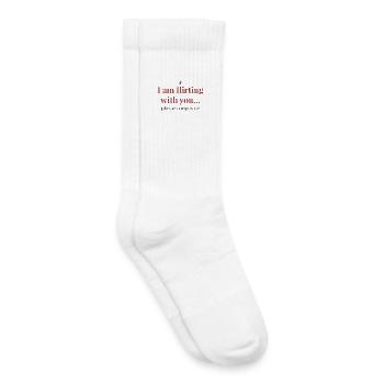 If I Am Flirting With You – Funny Statement - Kids Tennis Socks - white - Right