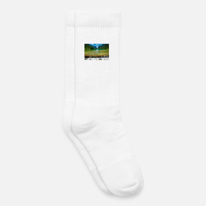 Toblacher See in den Dolomiten - Kinder Tennissocken - Weiß