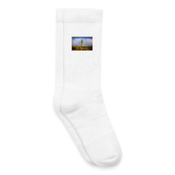 Warnemünde Lighthouse in the evening - Kids Tennis Socks - white - Right